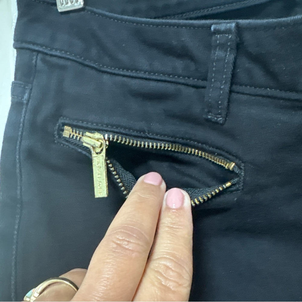 Michael Kors Black Skinny Pants with Gold Hardware - Picture 4 of 11